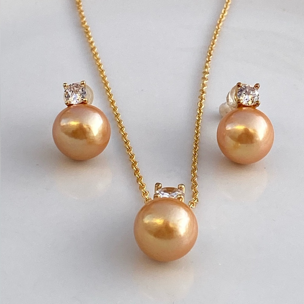 Gold South Sea s925 Sterling Silver 3 set - Picture 2 of 4